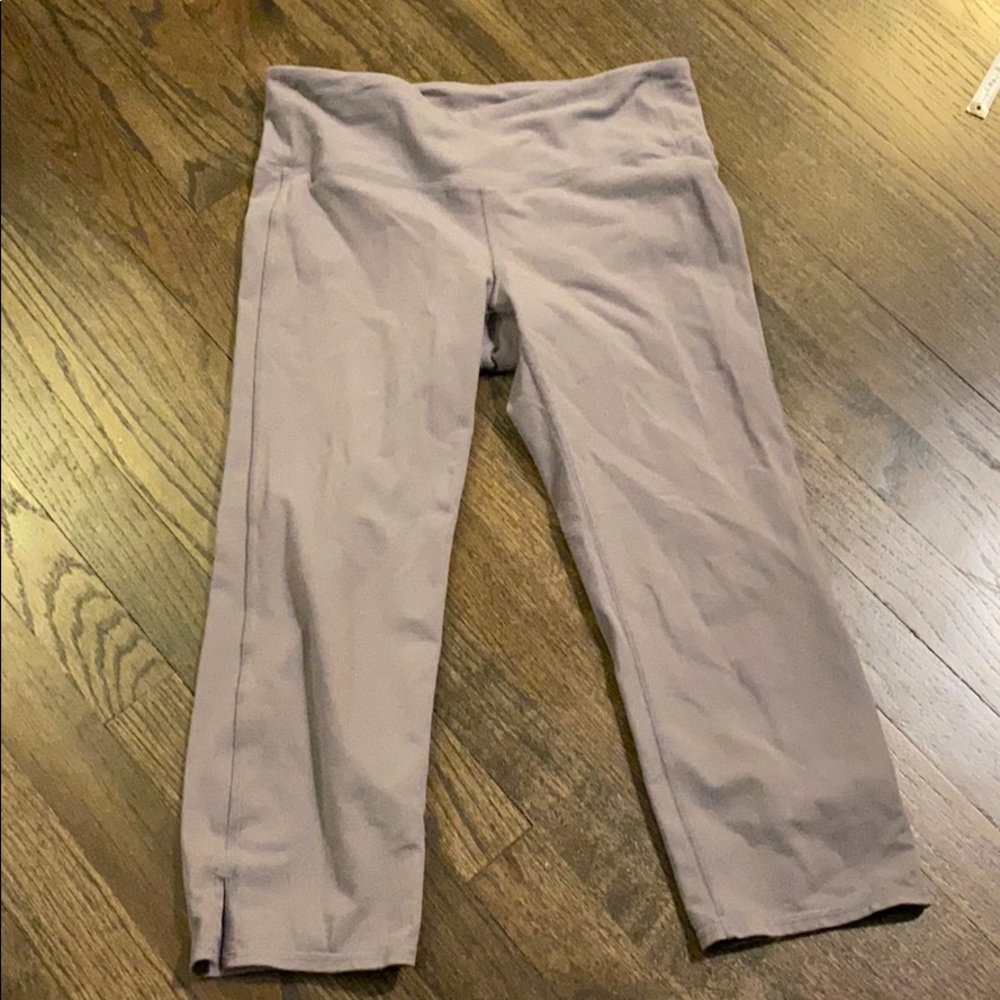 Athleta Gray Crop Cropped Leggings M Medium GUC